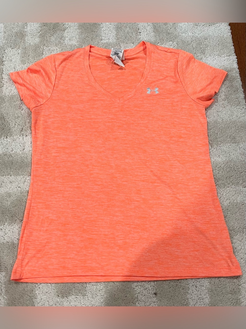 Under Armour Women’s Neon Coral Short Sleeve V-Neck Performance Tee